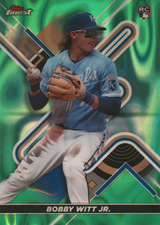 Bobby Witt 2022 Topps Finest #62 Green Lava Refractor