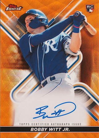 Bobby Witt 2022 Topps Finest Autographs #FA-BW Orange Wave Refractor