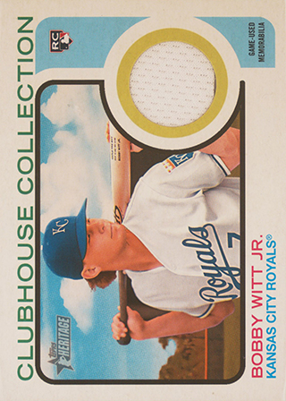 Bobby Witt 2022 Topps Heritage Clubhouse Collection Relics #CCR-BW Base