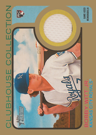 Bobby Witt 2022 Topps Heritage Clubhouse Collection Relics #CCR-BW Gold